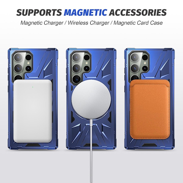 For Samsung Galaxy S24 Ultra Case TPU+PC Rotary Kickstand Phone Back Cover