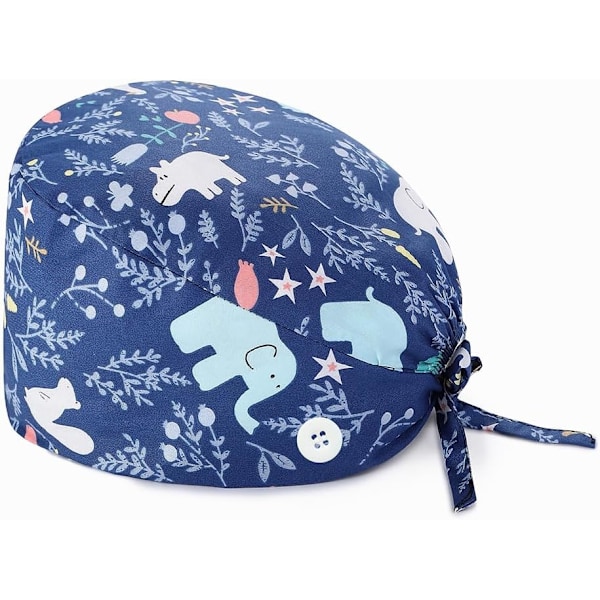 1 stk Justerbar Arbeidslue Bandana med Knapp Malerlue Bomullstrykk Unisex Støvhette
