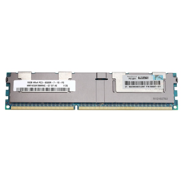 16GB PC3-8500R DDR3 1066Mhz CL7 240Pin ECC REG Minne RAM 1,5V 4RX4 RDIMM RAM for serverarbeidsstasjon