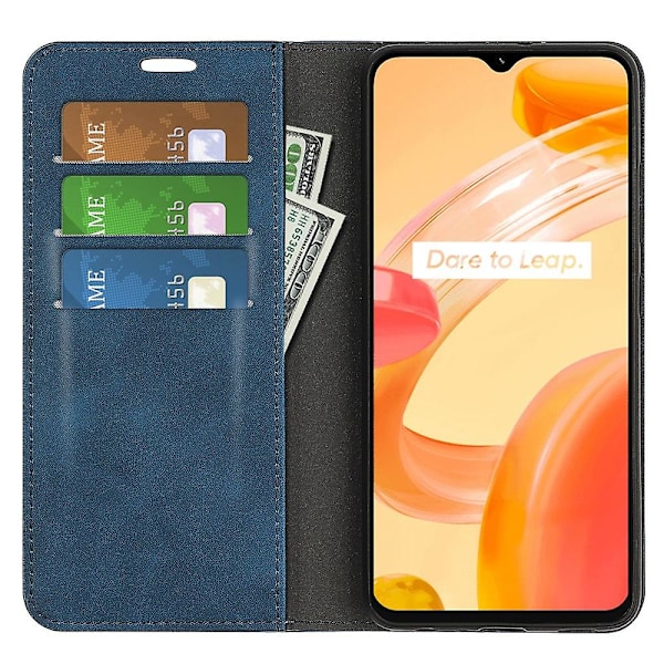 For Realme C30 4G Skin-touch Feeling Leather Case Wallet Stand Magnetic Auto-absorbed Phone Cover