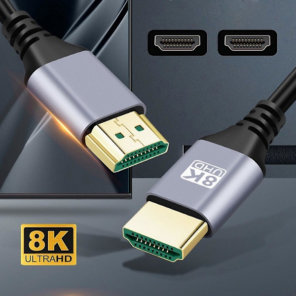 HD-028-0.5M 0.5m 8K HDMI 2.1 -urosliitin -urosliittimeen HDMI-kaapeli Xbox One -näytölle, tietokoneelle (OD=4.0MM)