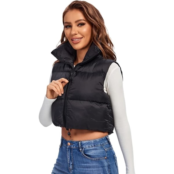 Ermeløse damejakker, tykke jakker, vinterjakker med glidelås, turtleneck-vester