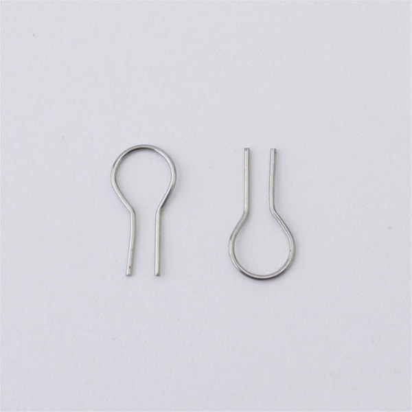 100 st R-formad hängande brinnande nål för ugn, glasfusing och keramik, gör DIY hängande prydnadstrådar (0,55x1,2cm)