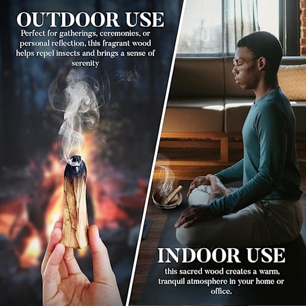 Naturlig Rökelse 50g (4-6 pinnar) - Palo Santo Rökelsepinnar för Renande, Aromaterapi och Meditation