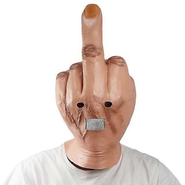 Funny Middle Finger Spoof Latex Mask Halloween Party Masque Bar Cosplay Props Mascarillas Creepy Fingers Mask Novelty Finger