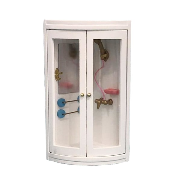 1/12 Vivid Mini Bathroom Shower Dollhouse White Handmade Furniture Decorations