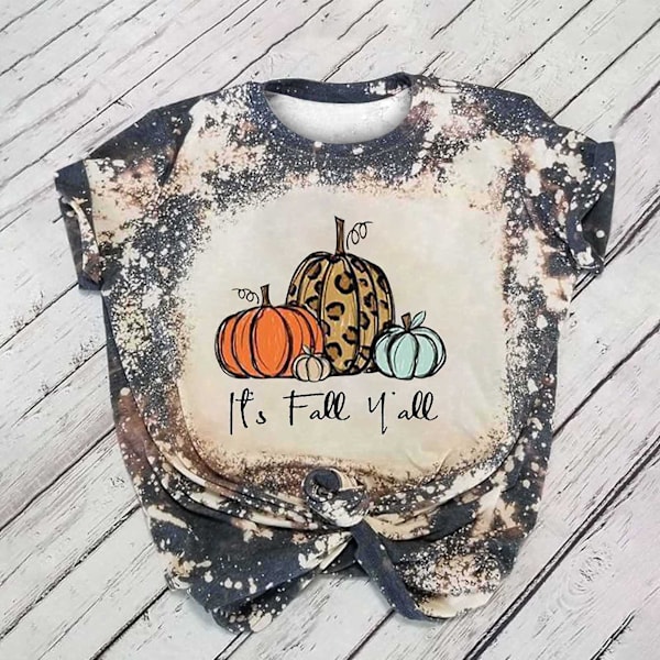 Halloween Kostumer Kvinder Casual Kortærmet Digital Slips Printing Rund Hals Løs T-Shirt Bluse Toppe