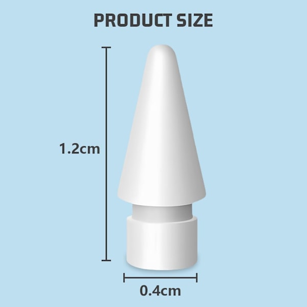 Apple Pencil Tupper, [3 Pakning] Apple Pencil 2. og 1. Generasjon Erstatningstupper (Hvit)