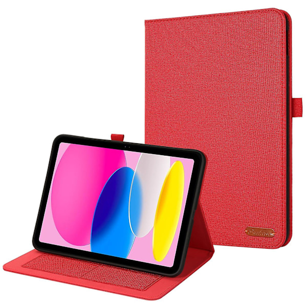 For iPad 10.9 (2022) Stofftekstur Tablet-etui Full Body Protection Kortholder Folio Stativdeksel