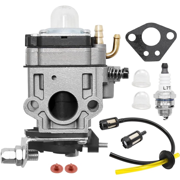 Carburettor for 52cc 49cc 43cc lawn mower engine, carburettor carburettor kit with seals, hoses, spark plugs and gasoline filter