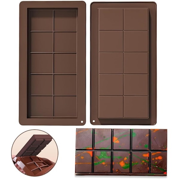 2-pack Djup Chokladkaksformar, Silikonformar för Choklad, Dubai Chokladkaksformar, Non-stick Chokladformar för Proteinrika Chokladbitar