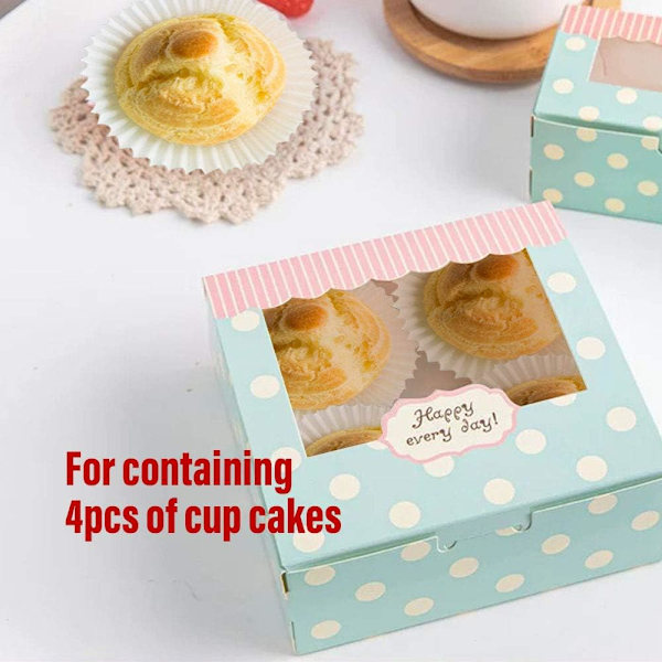 15 st Tårtkartong Set Bröllopstårta Kartong Muffin Transparent Tårtkartong Macaron Bakverk Kartong Kakmuffins Kartong med Fönster 13,5 x 13,5 x 5 cm