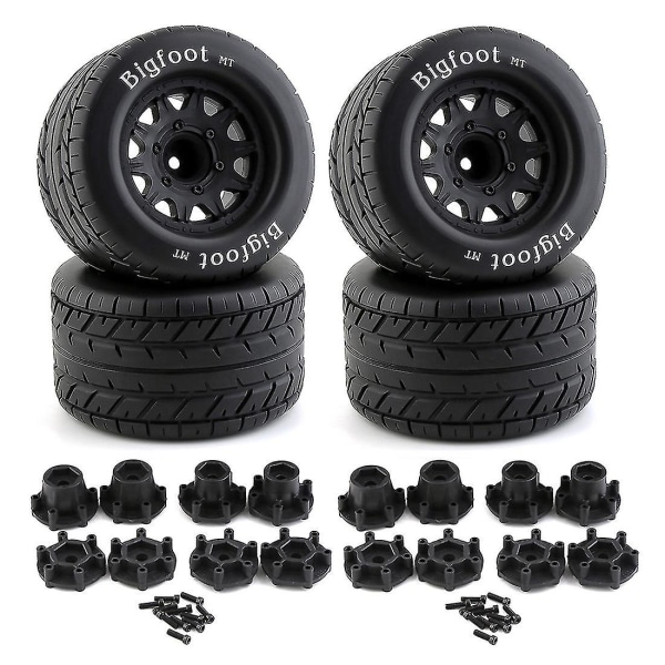 4pcs 1/10 Monster Truck Rubber Tire Tyres 12mm 14mm Wheel Hex Compatible With Traxxas Arrma Redcat Hpi Rc Car