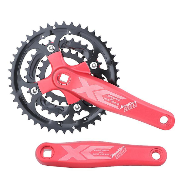 XC431 Bicycle Crankset Detachable Mountain Bike GXP Crank Speed Adjustment 22/32/44 Teeth Chainwheel for 8/9 Speed（Red）