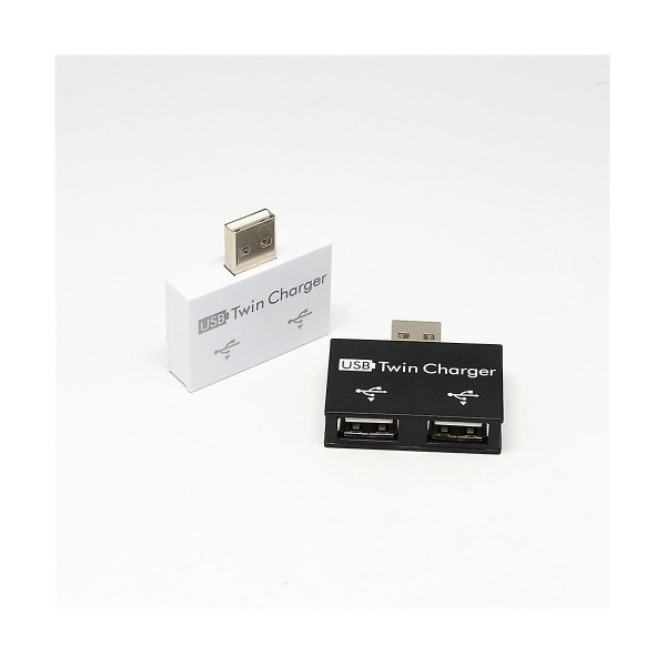 Bärbar mini USB hubb till 2-ports laddare hub-adapter USB splitter Dubbel USB -laddningsförlängare för Pho