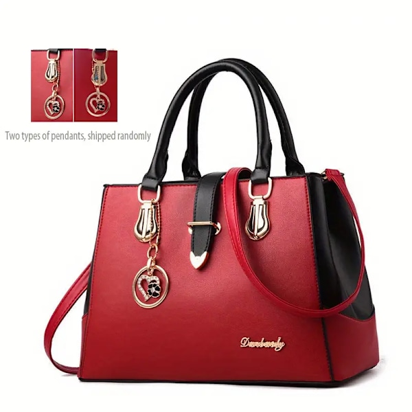 Elegant Women's Shoulder Bag with Letter Detail and Double Handles - Perfect for Work and Everyday Use