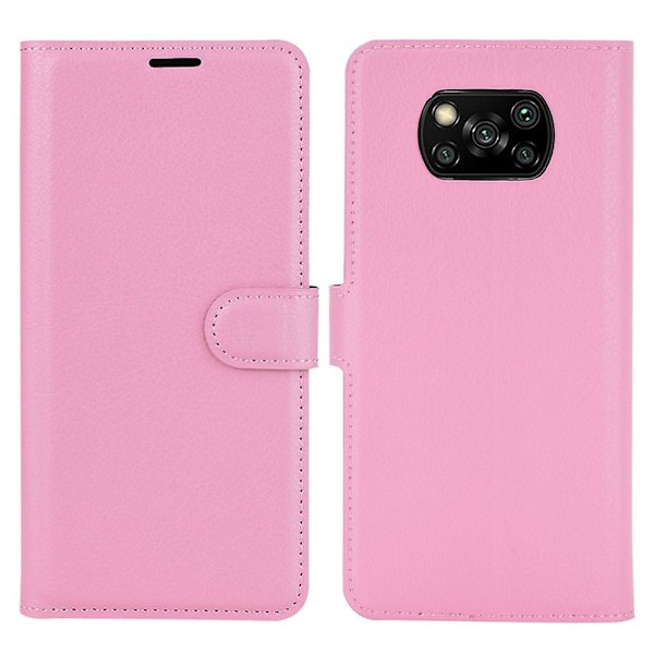 Litchi Skin Lompakko Nahkainen Jalusta Kotelo Xiaomi Poco X3 NFC/Poco X3