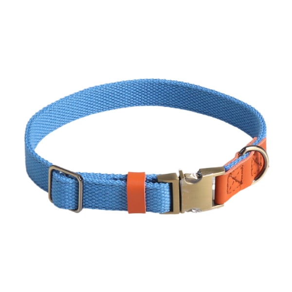 Pet Products Dog Collar PU Color Matching Ribbon Dog Collar Bronze Metal Accessories 2.0*24.5-35CM