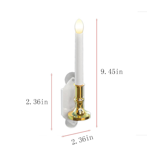 Solcelled flammefri stearinlys, solcelled stearinlys væglampe til udendørs væg vindue hegn dekor vindue væglampe romantisk natlys væglampe med sugekopper, 2 stk