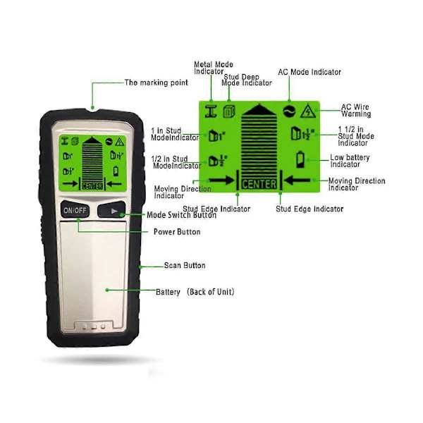Væg Scanner 3 i 1 Elektronisk Stud Sensor Væg Træ Detektor Bjælke Detektor Stud Detektor med HD L
