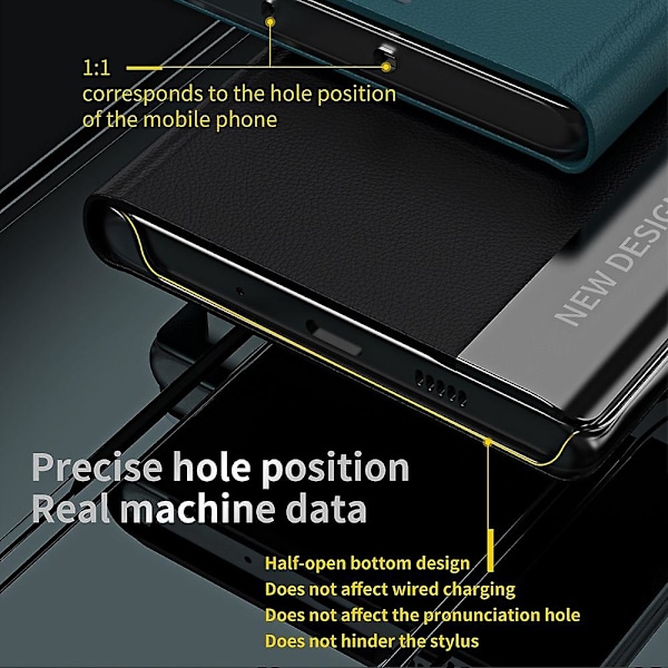 För Samsung Galaxy S23 Ultra Elektropläterad PU Läder Telefonfodral Stativfodral Auto Adsorption Skal