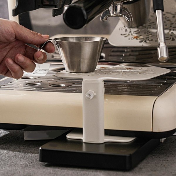 Kaffemaskine elektronisk vægtbeslag, justerbart beslag til udtagning og vejning, kaffevejestativ (hvid 1)