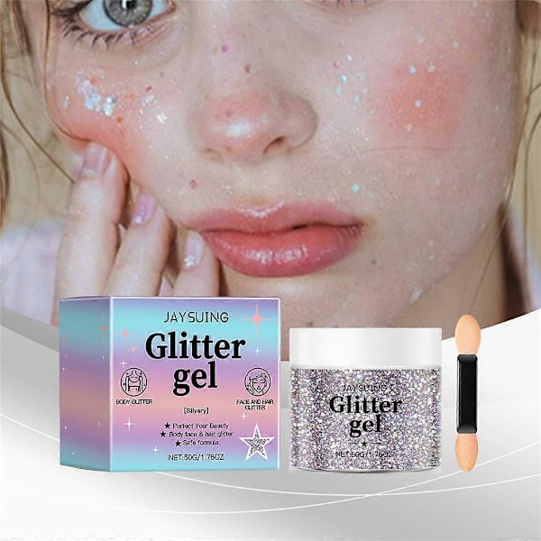 Glitter Gel Lys Hvit Høyglans Gel Kropp Høyglans Gel