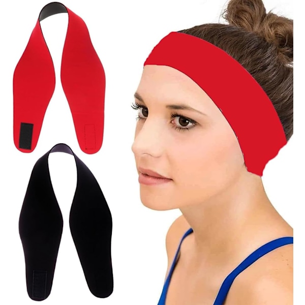 2-pack simhårband, öronband för vuxna, unisex-hårband, elastiska hårband i neopren, simhårband för vuxna