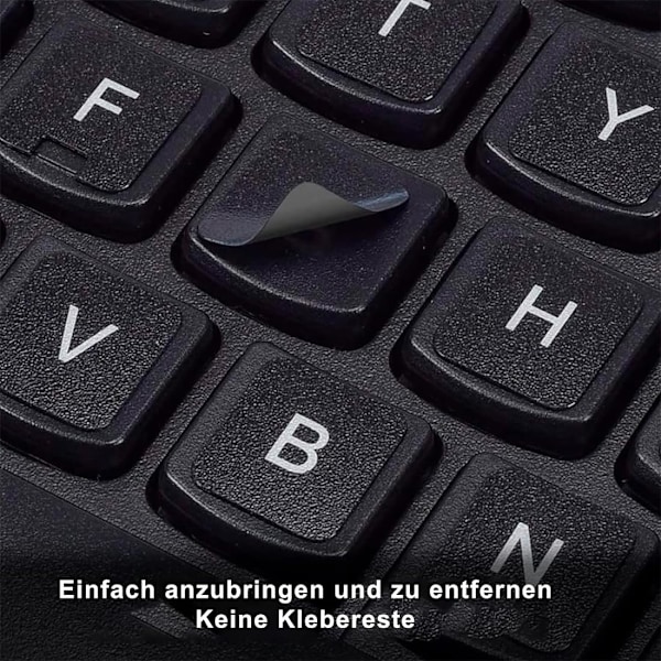 4-delt tastaturklistermærker, tyske tastaturklistermærker, engelske tastaturklistermærker