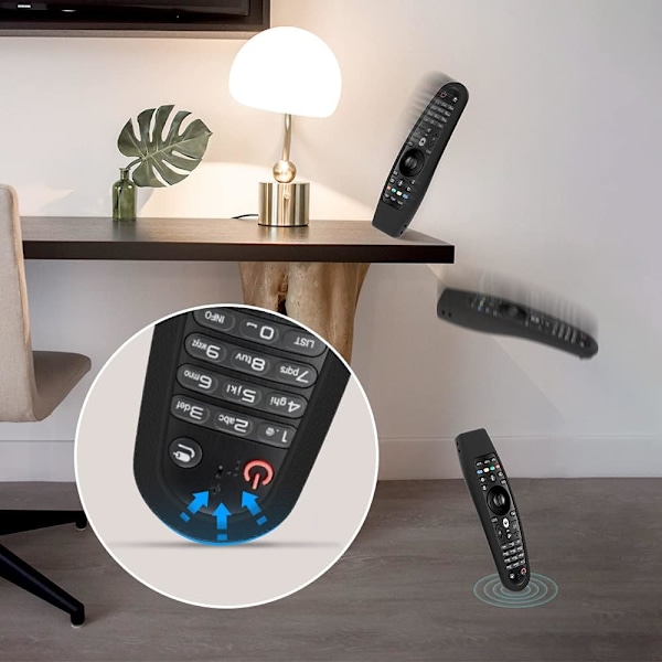 Stöttåligt skyddsfodral för LG Magic Remote AN-MR18BA AN-MR20BA AN-MR19BA AN-MR650 AN-MR650A AN-MR600, Perfekt passform, Flexibelt, Halkfritt, Svart