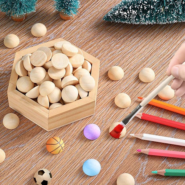 200 stk. halve treperler, delte trekuler, naturlige halve trekuler, mini halve trekuler 20 mm for perling, smykker, DIY juleprosjekter
