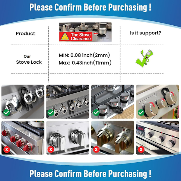 5 stk. gaskomfurknaplås til børnesikring, børnesikrede ovnknapper dækker lås til børns kæledyrssikkerhed