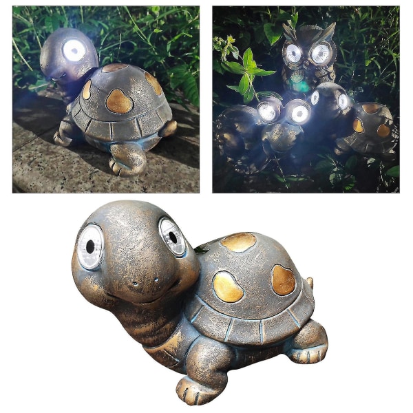 Solharts Uggla/snigel/sköldpadda Nattljus, vattentät, ej blekande trädgårdsbalkongdekor Statylampa