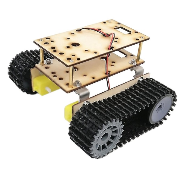 Robot dobbeltlags tankchassis byggeklodser træplademotor 3-9v crawler smart bil chassis Y