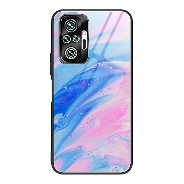 Marmor teksturert herdet glass bakside + TPU kombinasjonsdeksel for Xiaomi Redmi Note 10 Pro/Note 10 Pro Max