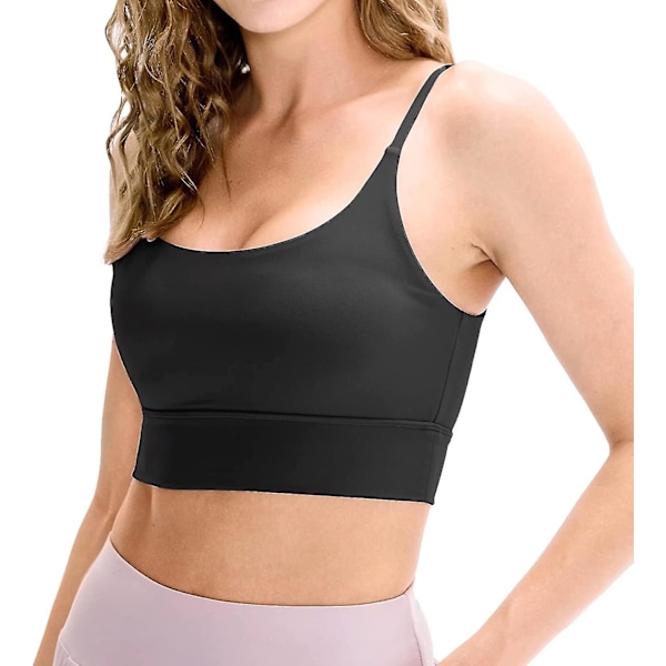 Sports-BH for Kvinner V-Hals Åpen Rygg Avtakbare Polstrede Gym Crop Top BH