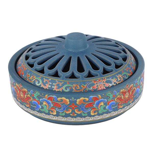 Coil Incense Holder Exquisite Engraving Multipurpose Incense Burner with Lid for Meditation Room Yoga Room Office