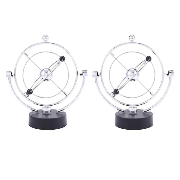 2x Kinetic Orbital Revolving Gadget Perpetual Motion Desk Art Leke Kontordekorasjon