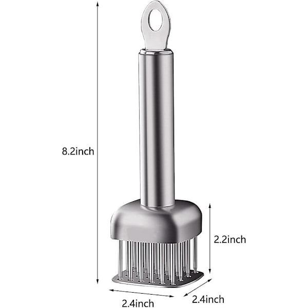Kjøttmører, Kjøttmørerverktøy med 24 Ultra Skarpe Rustfrie Stålnåler for Biff, Kylling, Svinekjøtt, Kalkun, Fisk, Egnet for BBQ