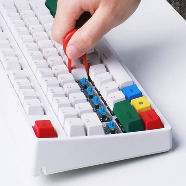 Tastatur og hovedtelefon rengøringssæt 5-delt hvid+rød