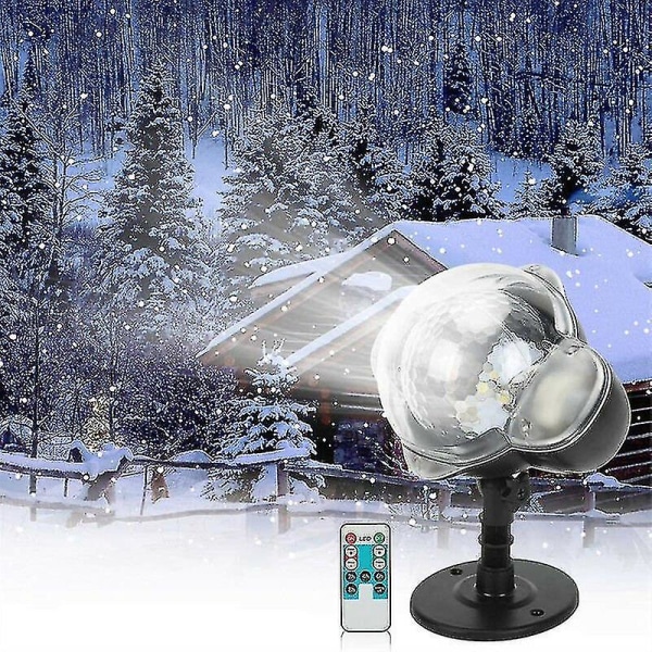 Lumisade led-projektorivalo, valot pyörivällä kaukosäätimellä vedenpitävä  maisema lumihiutale koriste valo 6970 | Fyndiq