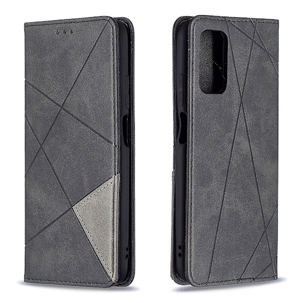 For Xiaomi Poco M3 Geometrisk Mønster Lær Stativ Etui Kortlomme Skall