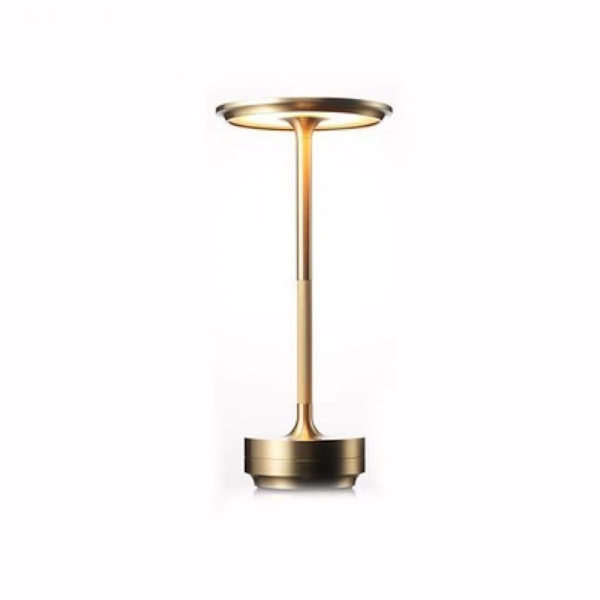 Ladeskrivebordlampe uten ledning, dimmbar, vanntett, metall, USB-ladbare skrivebordlampe - 1 stk - Gull