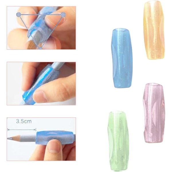 Pencilgrepp, Set med 4 Skrivgrepp för Barn, Elever