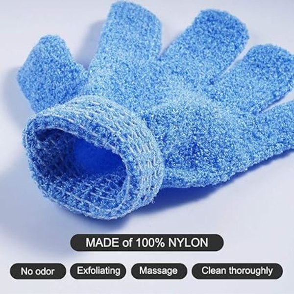 Exfolierande Badhandskar Kroppsskrubbhandskar Badhandskar 6-pack (Färgglada - 3 par)