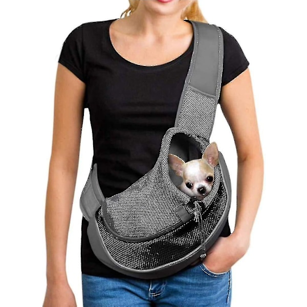 Portable Dog Carrier Bag Breathable Mesh Crossbody Bag For Dog And Cat Puppy Pet Shoulder Sling Adjustable Carrier Bag Travel Bag For Small Pets Dog