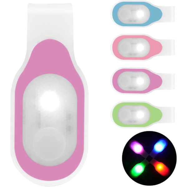 Uppladdningsbar Magnetisk Clip-On Löparlampa med Reflexband, Nattlampa för Sjuksköterskor, 3 Ljuslägen, Perfekt för Nattvägar, Hundpromenader - Rosa