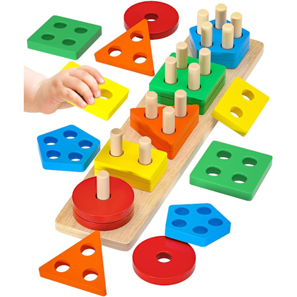 Spel 1 2 3 År Montessori Spel 1 2 3 År Pedagogiska Spel Träpussel Sortering och Stapling Barnpresenter