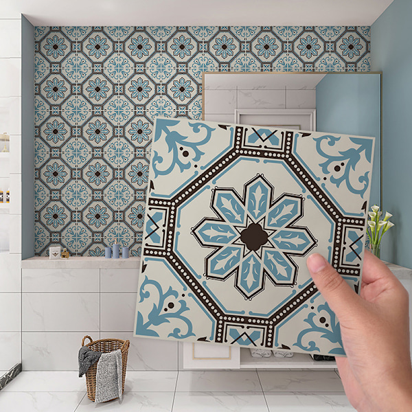 Marrakech turquoise self-adhesive tiles decoration 10 pieces