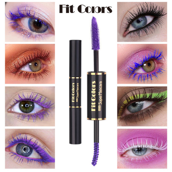 Makeup Mascara Fit Colors Double-Head Color Eyelashes Thick Curled White Eyebrow Mascara